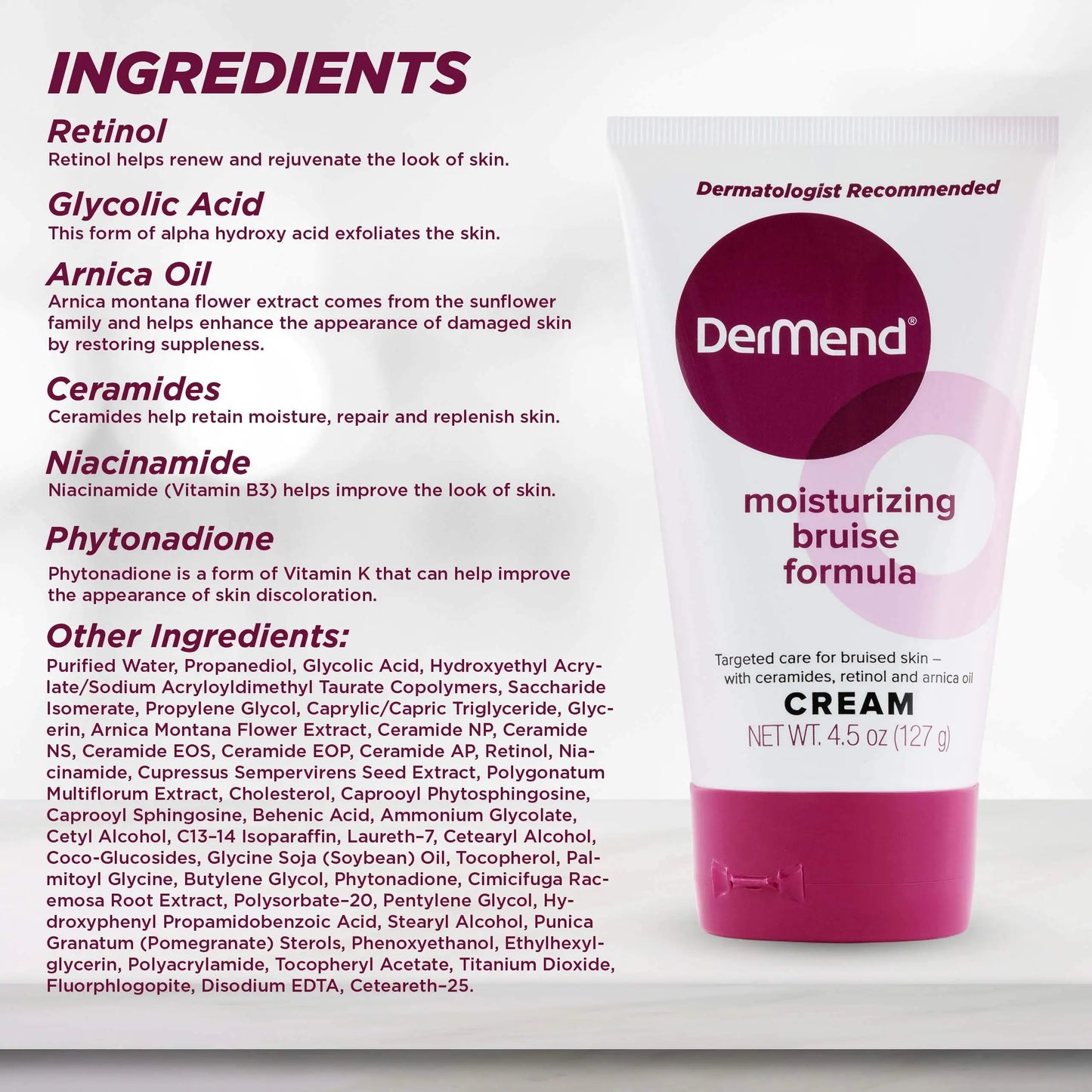 Dermend Arnica Cream Moisturizing Bruise Formula