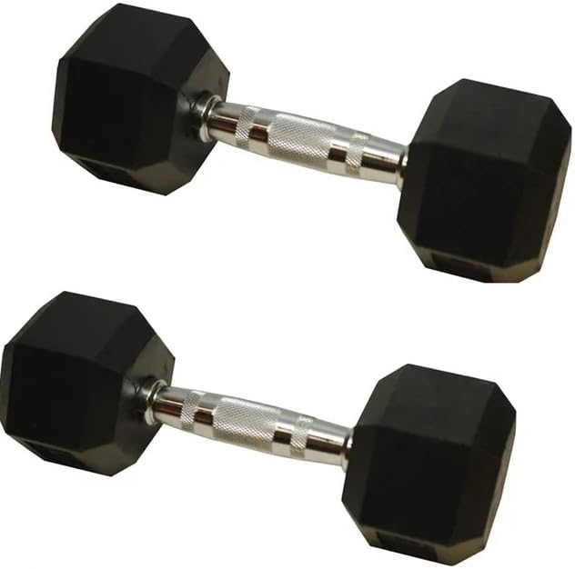 Hex Rubber Encased Dumbbell Weights