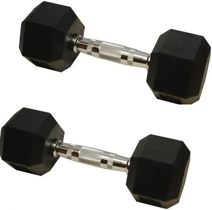 Hex Rubber Encased Dumbbell Weights