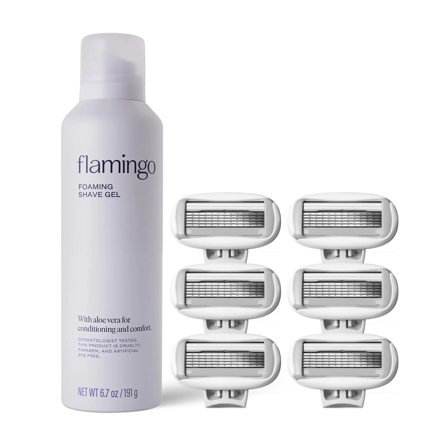 Flamingo Razors + Foaming Shave Gel Set