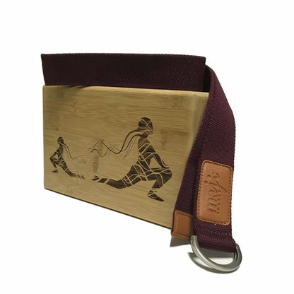 Engraved Bamboo Yoga Block & Strap