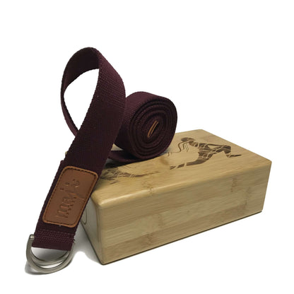 Engraved Bamboo Yoga Block & Strap