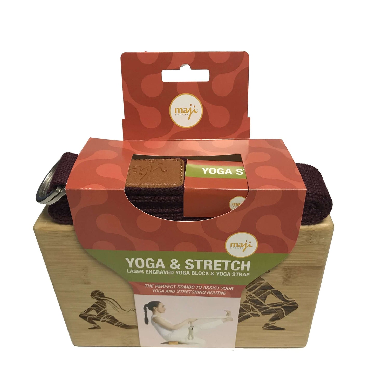 Engraved Bamboo Yoga Block & Strap