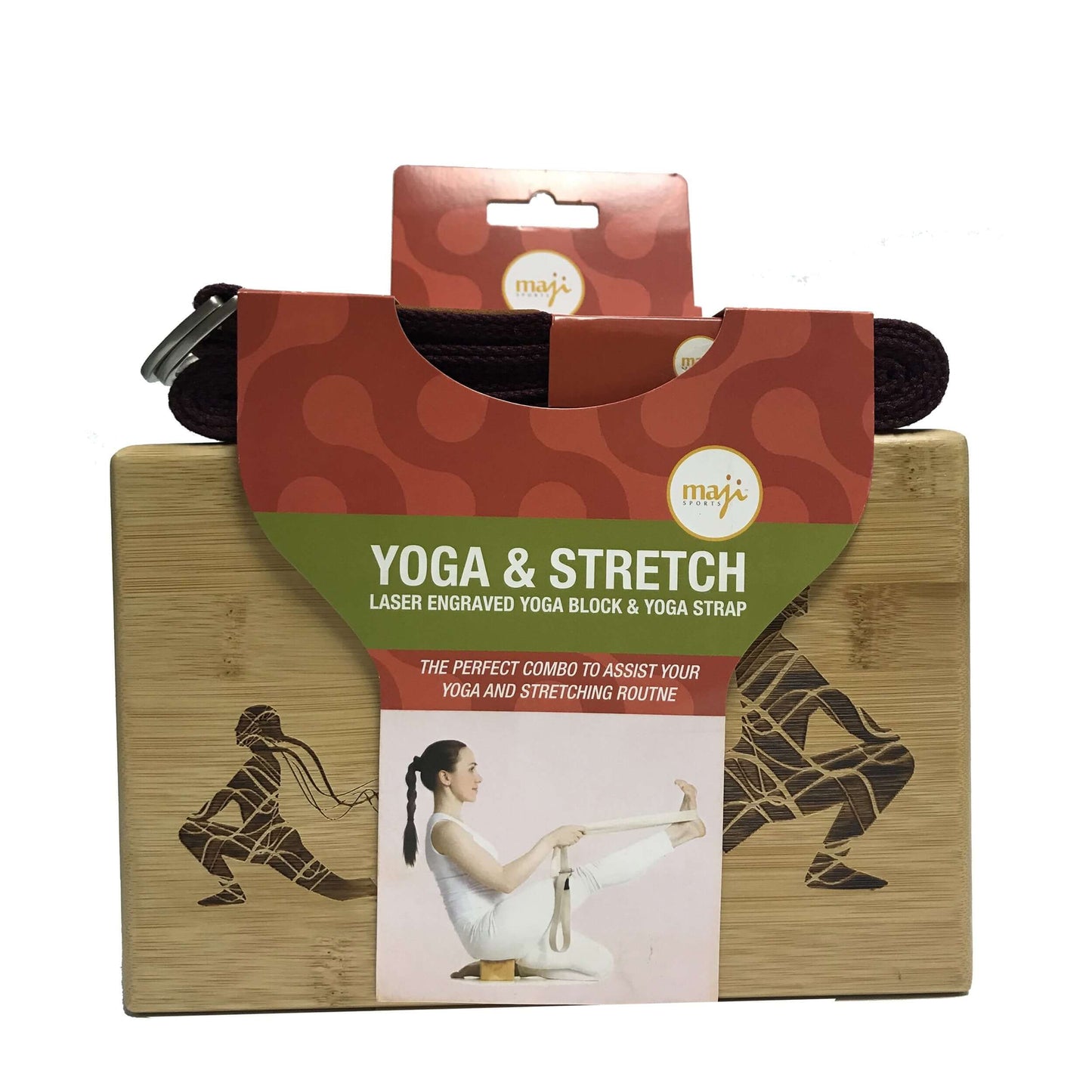 Engraved Bamboo Yoga Block & Strap