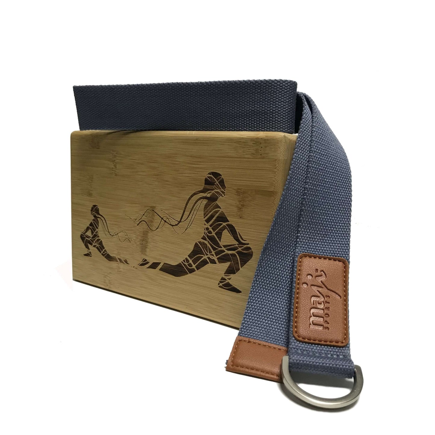 Engraved Bamboo Yoga Block & Strap