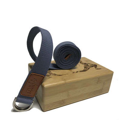 Engraved Bamboo Yoga Block & Strap