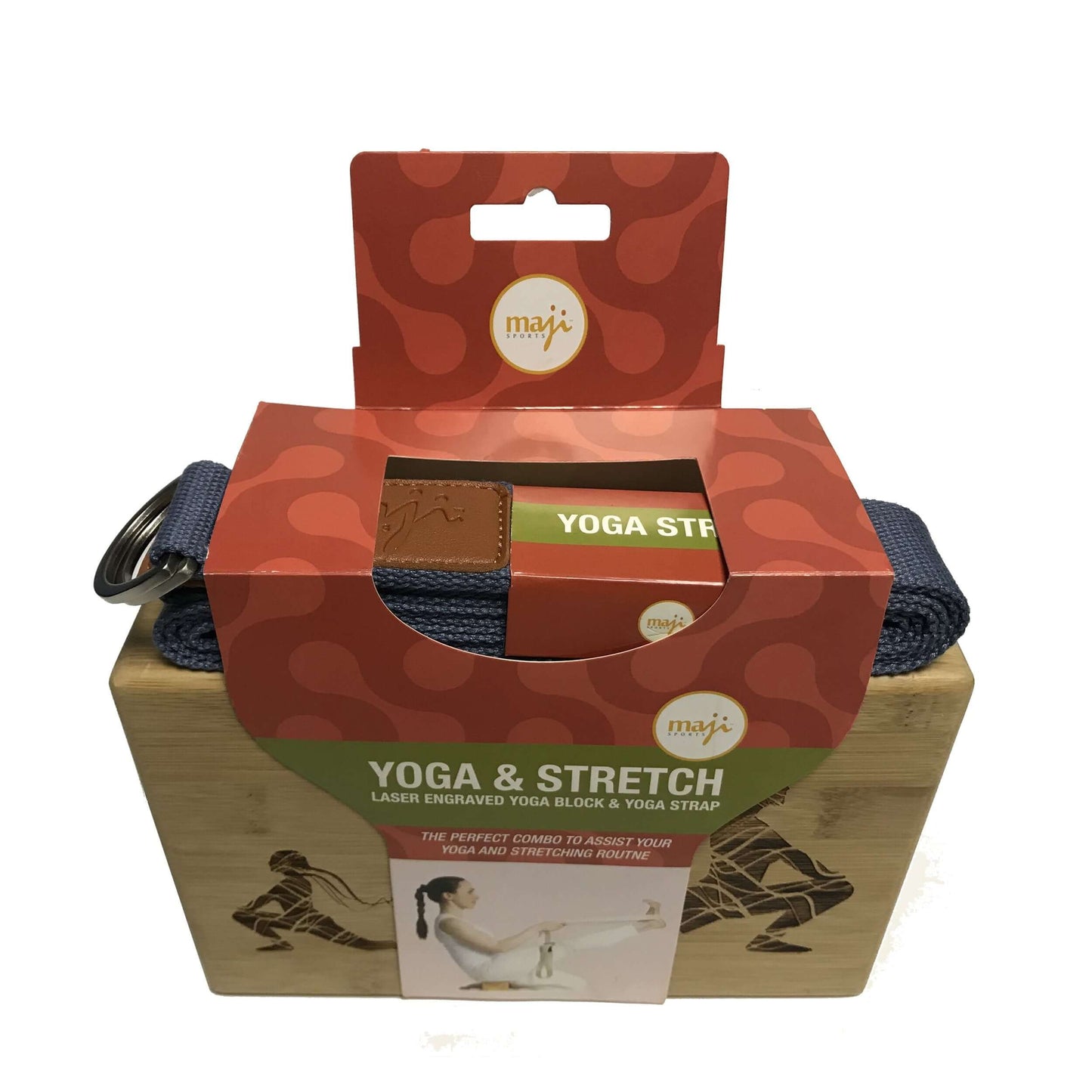 Engraved Bamboo Yoga Block & Strap