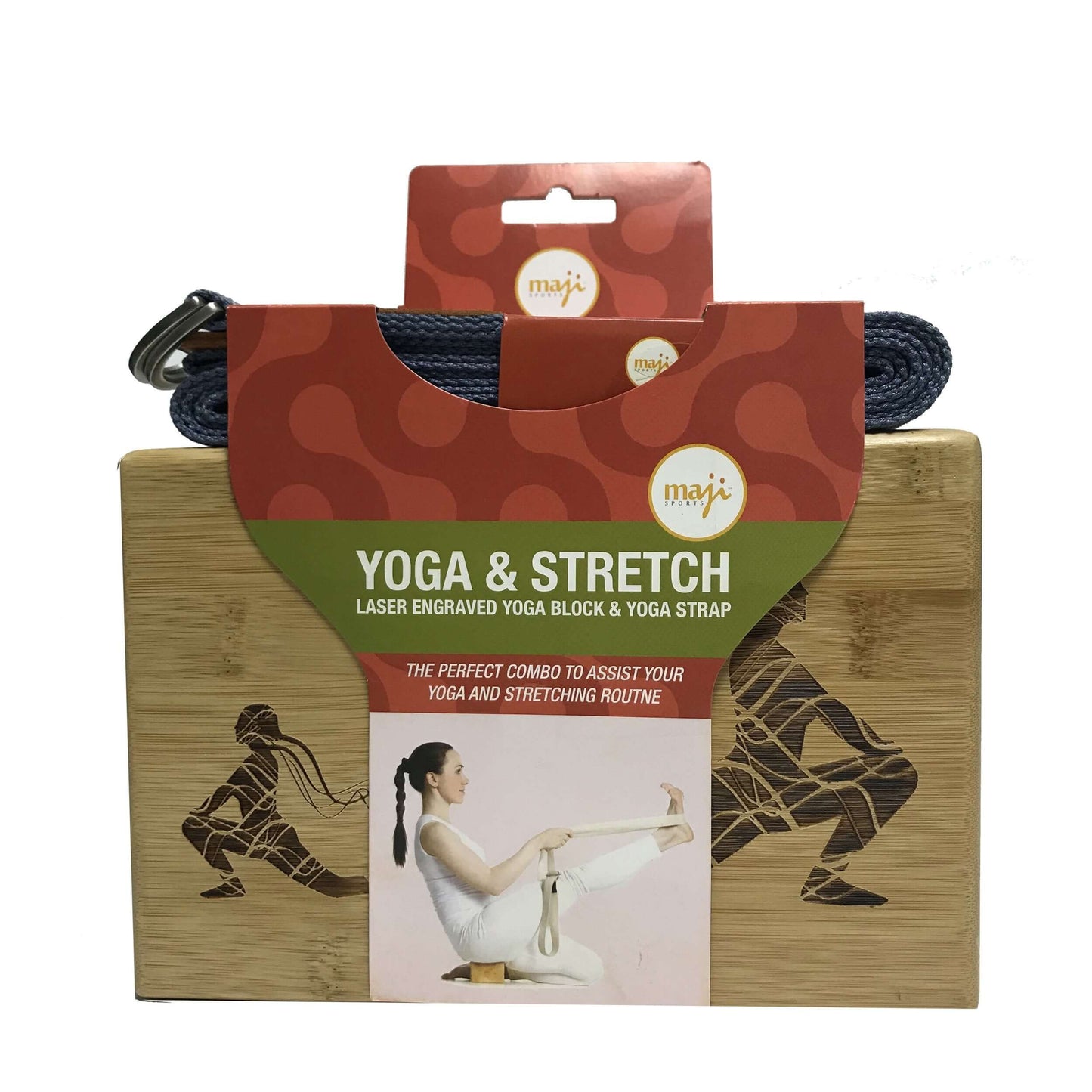 Engraved Bamboo Yoga Block & Strap