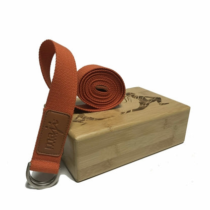 Engraved Bamboo Yoga Block & Strap