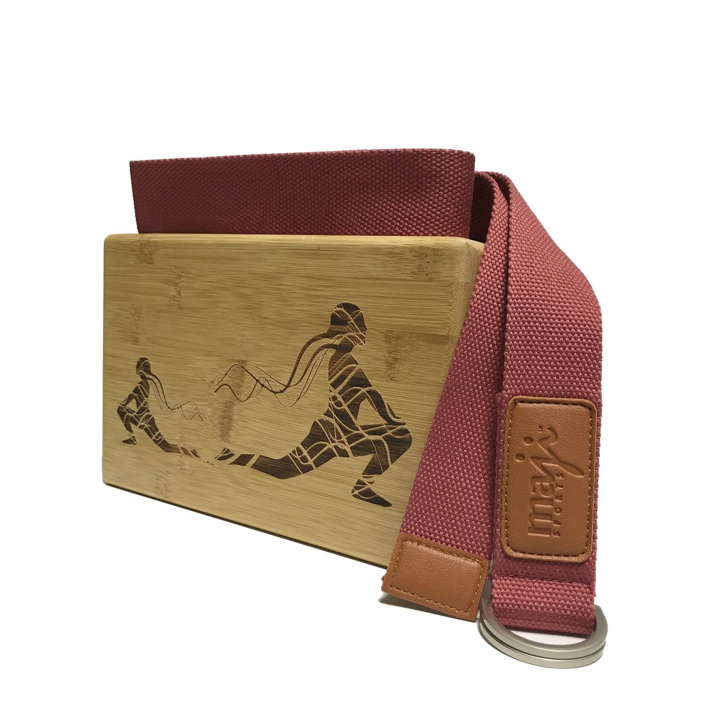 Engraved Bamboo Yoga Block & Strap