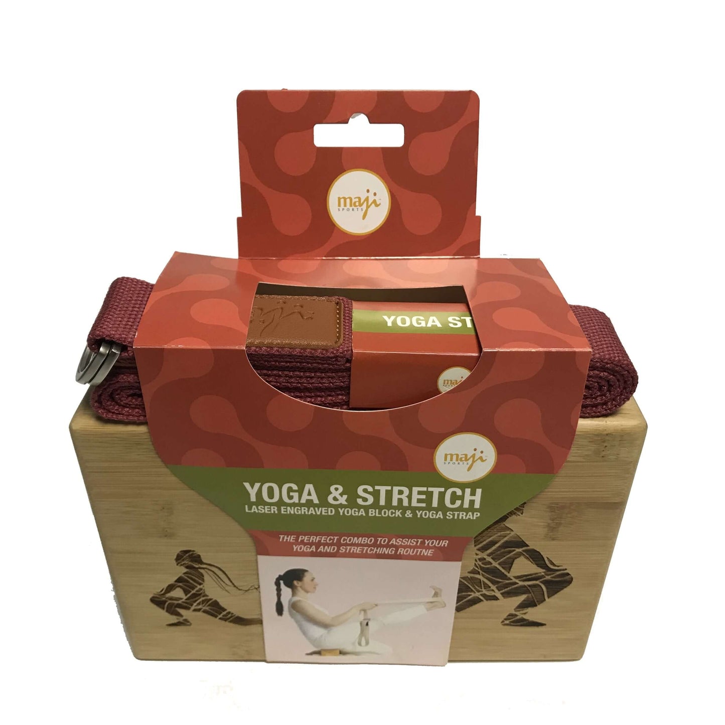 Engraved Bamboo Yoga Block & Strap