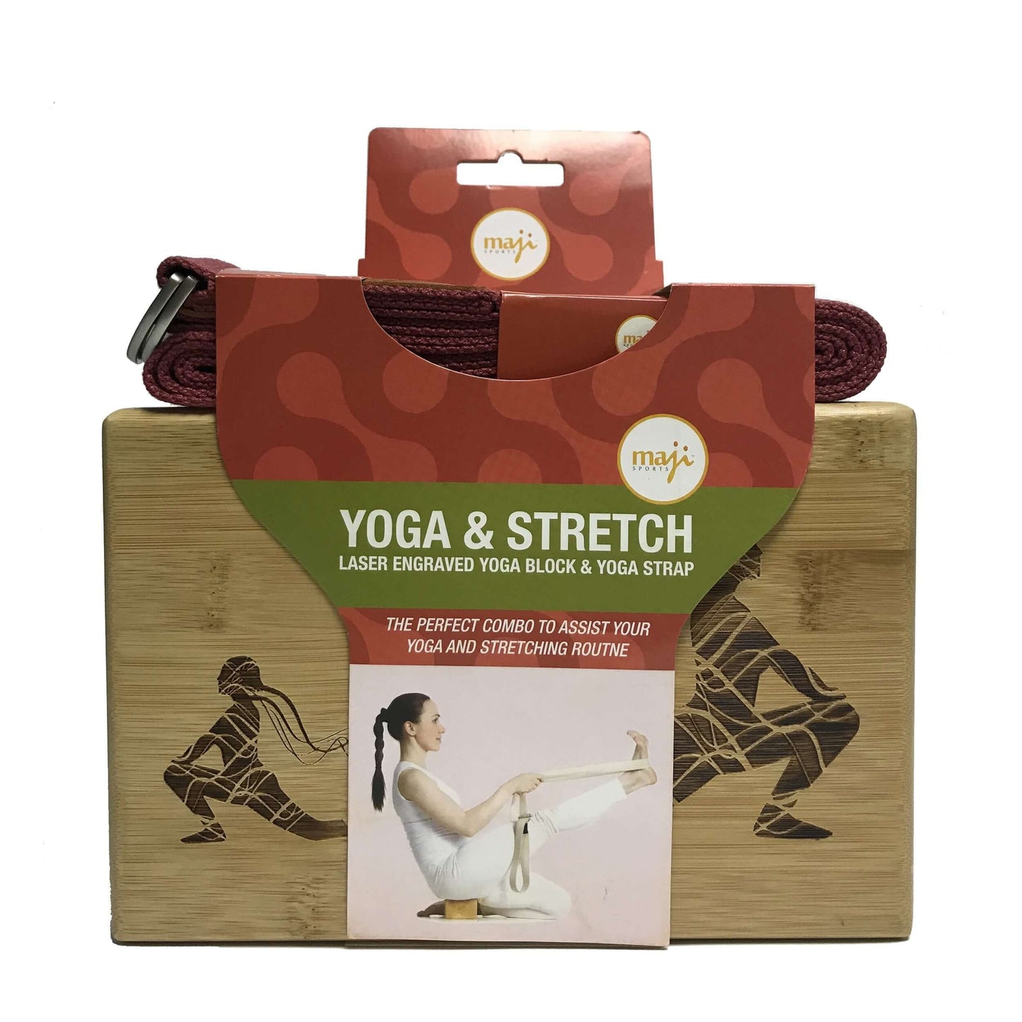 Engraved Bamboo Yoga Block & Strap