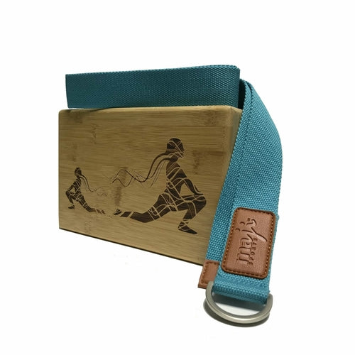 Engraved Bamboo Yoga Block & Strap