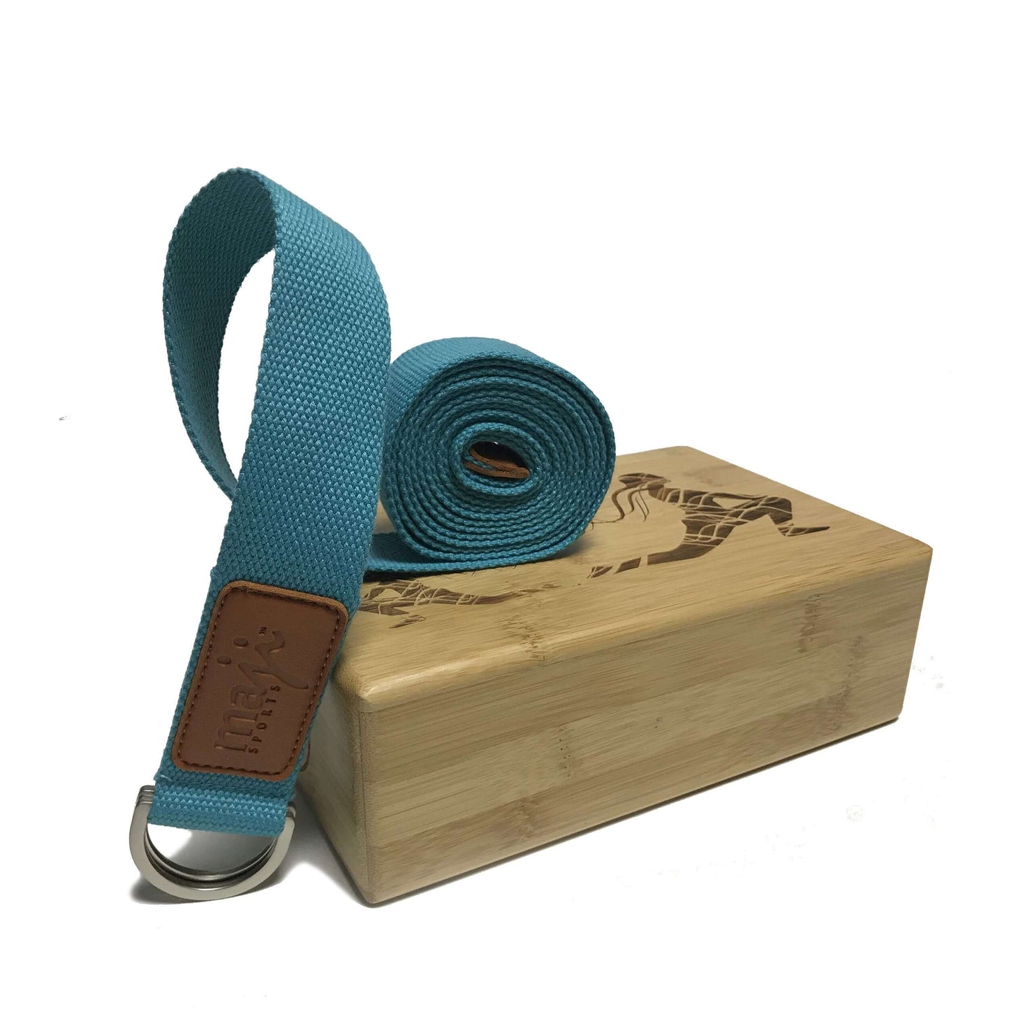 Engraved Bamboo Yoga Block & Strap