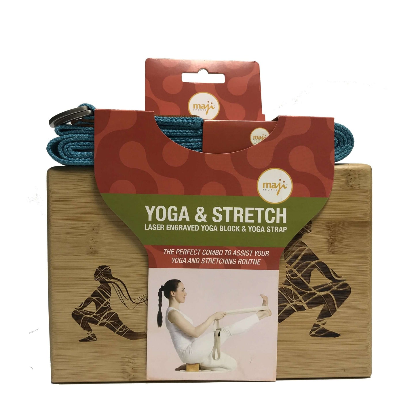 Engraved Bamboo Yoga Block & Strap