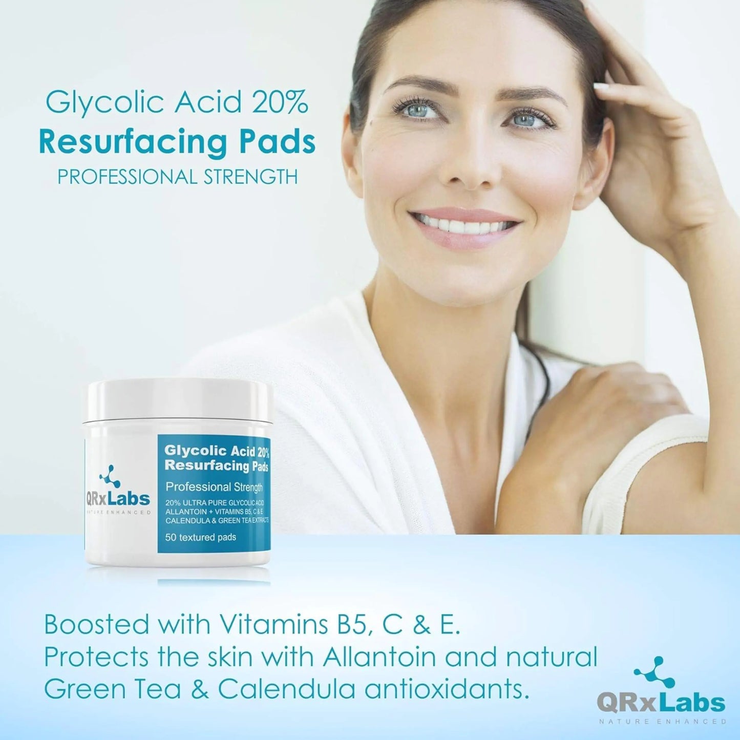 QRxLabs Face and Body Glycolic Acid 20% Pads (2 Pack)