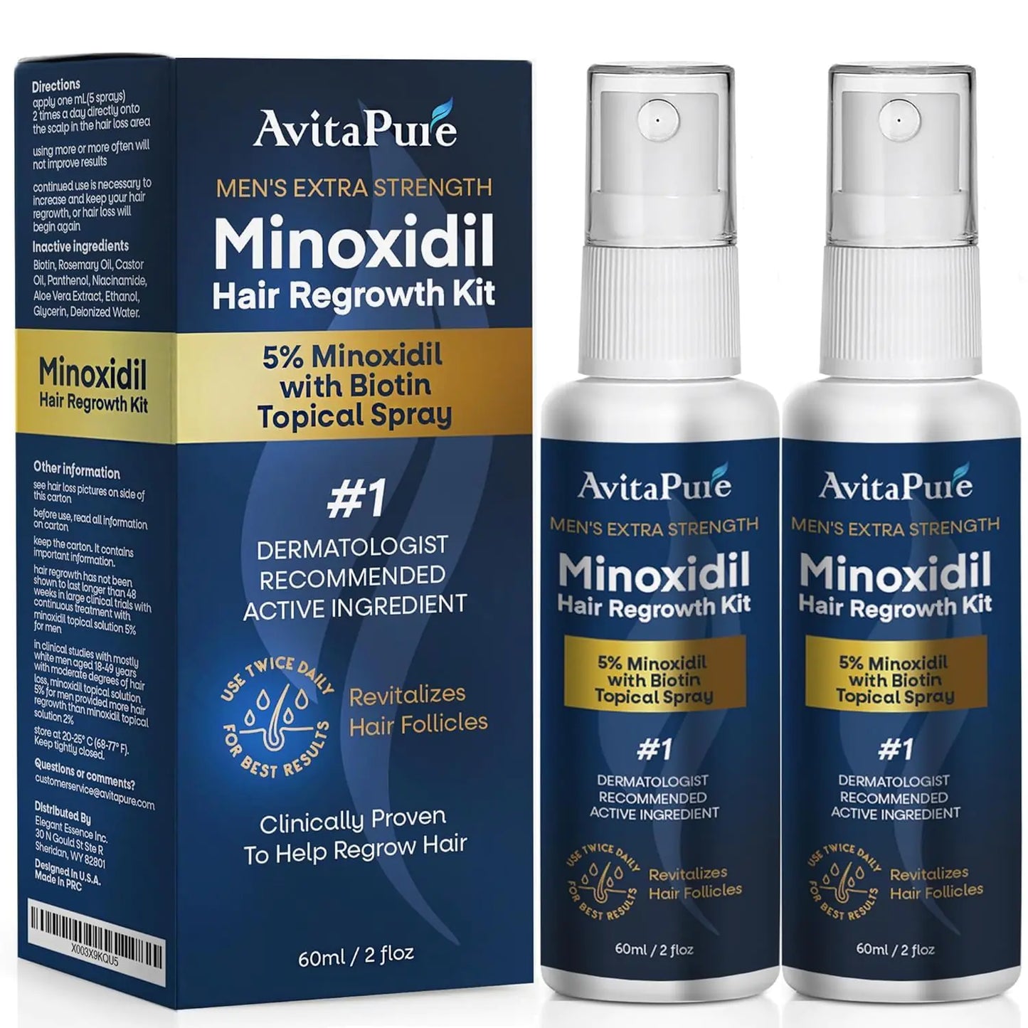 AvitaPure Men’s Minoxidil Hair Regrowth Kit