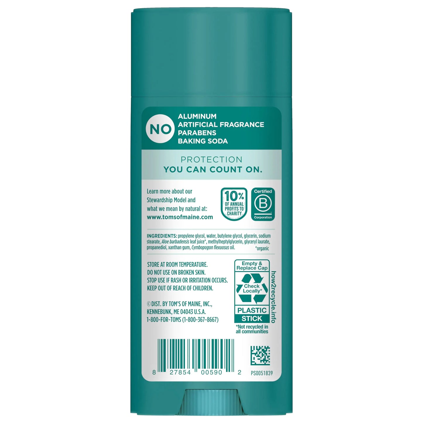 Tom’s of Maine Unscented Deodorant (Pack of 2)