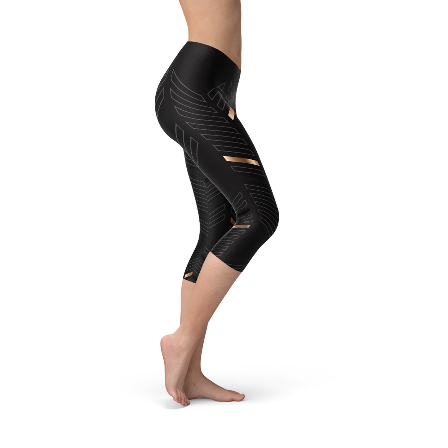 Women's Stripes Black Leggings