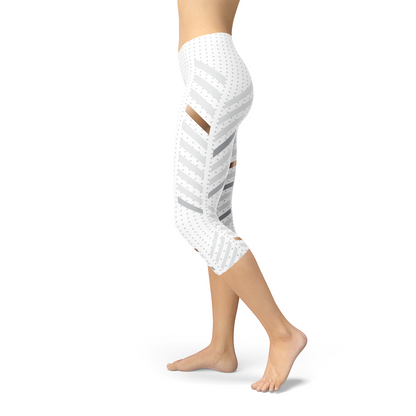 Women's White Stripes Leggings