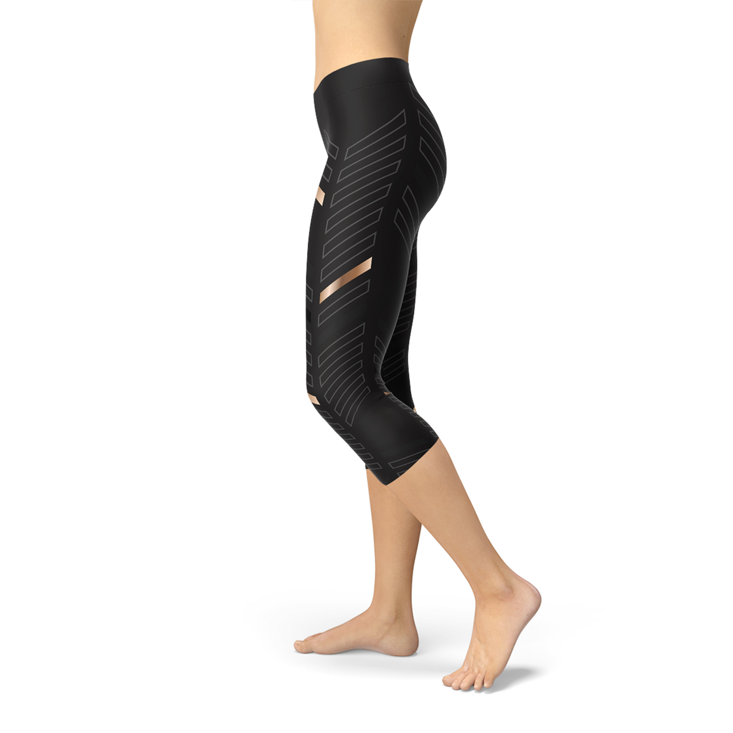 Women's Stripes Black Leggings