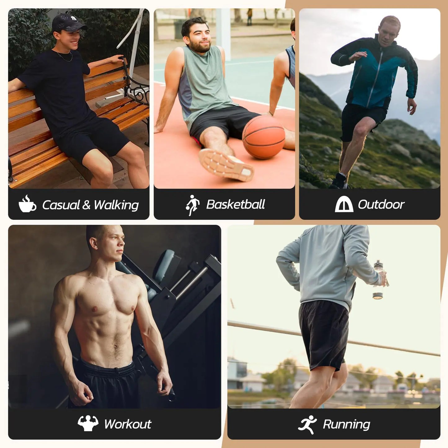 Men's 3-Pack Workout Shorts (L)
