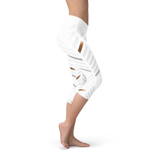 Women's White Stripes Leggings