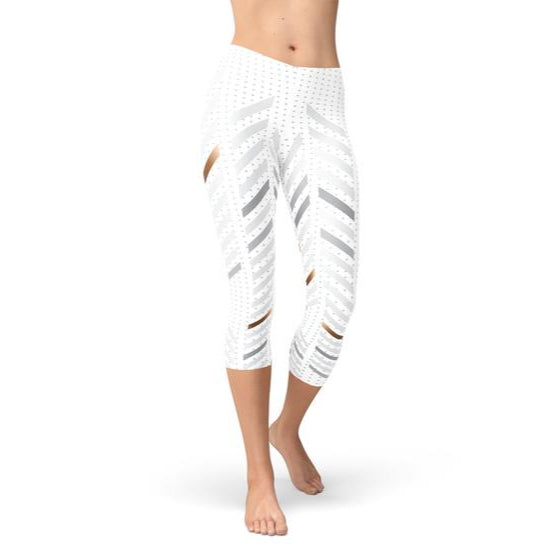 Women's White Stripes Leggings