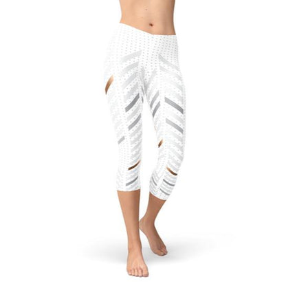 Women's White Stripes Leggings