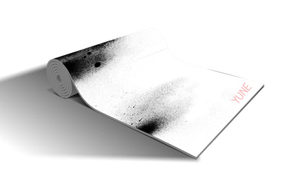 White Abstract Non-Slip Yoga Mat
