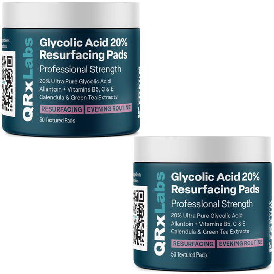 QRxLabs Face and Body Glycolic Acid 20% Pads (2 Pack)